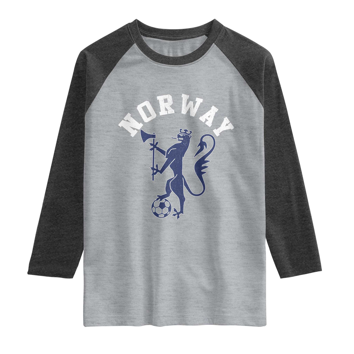 Norway Norwegian Lion Athletic Sports Jersey Style Raglan Shirt