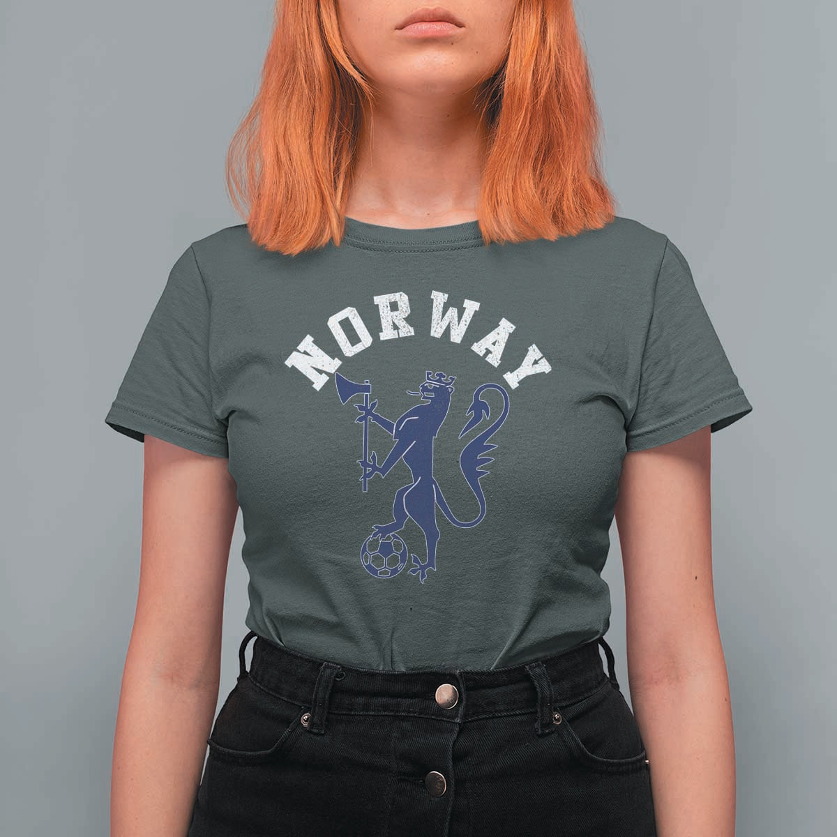 Norway Norwegian Lion Athletic Sports Jersey Style T Shirt For Women