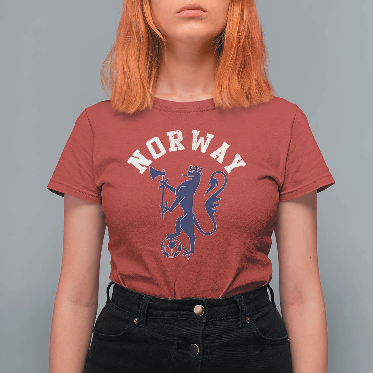 Norway Norwegian Lion Athletic Sports Jersey Style T Shirt For Women
