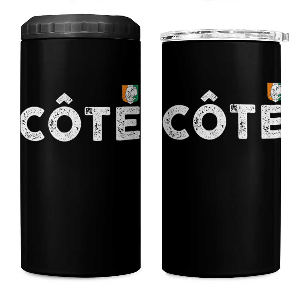 Côte D Ivoire 4 in 1 Can Cooler Tumbler Ivory Coast Crest Football Family Matching