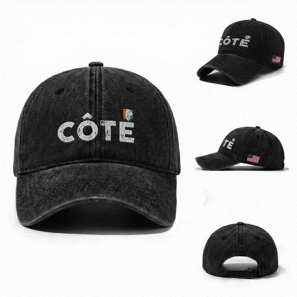 Côte D Ivoire Washed Cotton Baseball Cap Ivory Coast Crest Football Family Matching