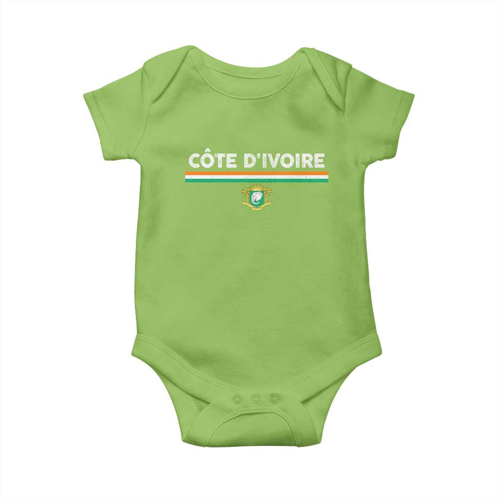 Côte D'ivoire Elephant Sporty Ivory Coast Flag Baby Onesie