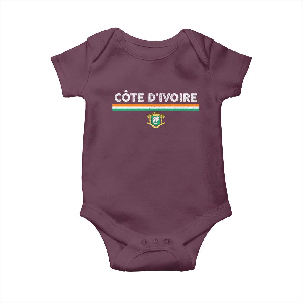 Côte D'ivoire Elephant Sporty Ivory Coast Flag Baby Onesie