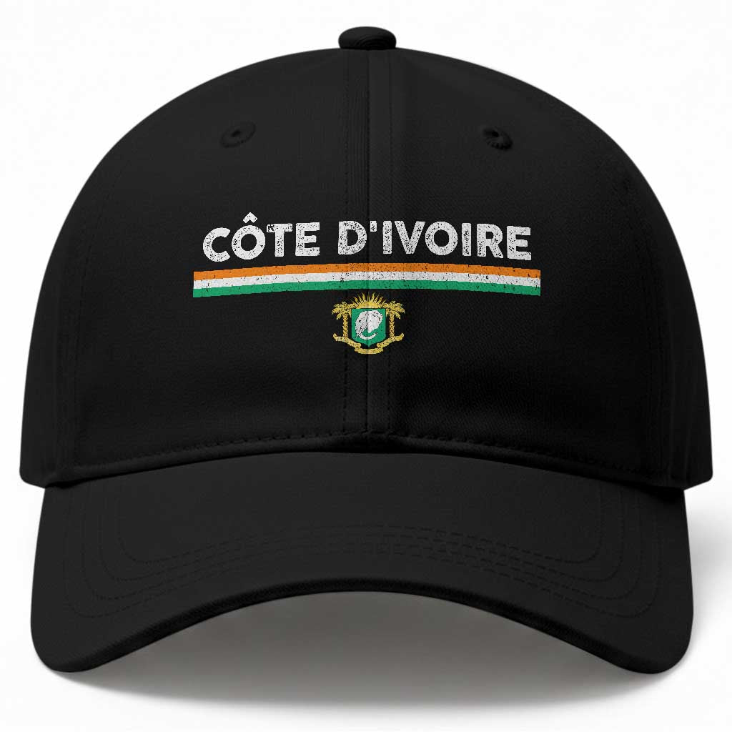 Côte D'ivoire Elephant Sporty Ivory Coast Flag Baseball Cap