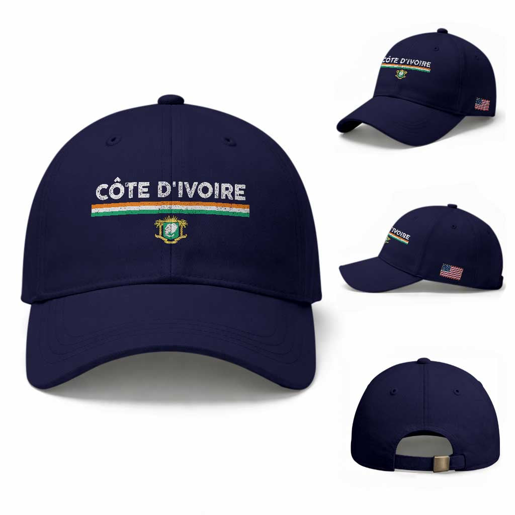 Côte D'ivoire Elephant Sporty Ivory Coast Flag Baseball Cap