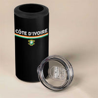 Côte D'ivoire Elephant Sporty Ivory Coast Flag 4 in 1 Can Cooler Tumbler