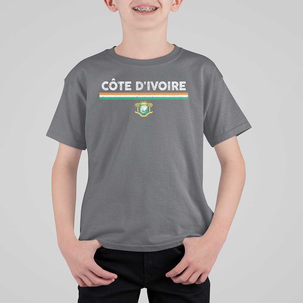 Côte D'ivoire Elephant Sporty Ivory Coast Flag T Shirt For Kid