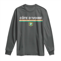 Côte D'ivoire Elephant Sporty Ivory Coast Flag Long Sleeve Shirt
