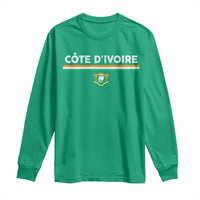 Côte D'ivoire Elephant Sporty Ivory Coast Flag Long Sleeve Shirt
