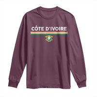 Côte D'ivoire Elephant Sporty Ivory Coast Flag Long Sleeve Shirt