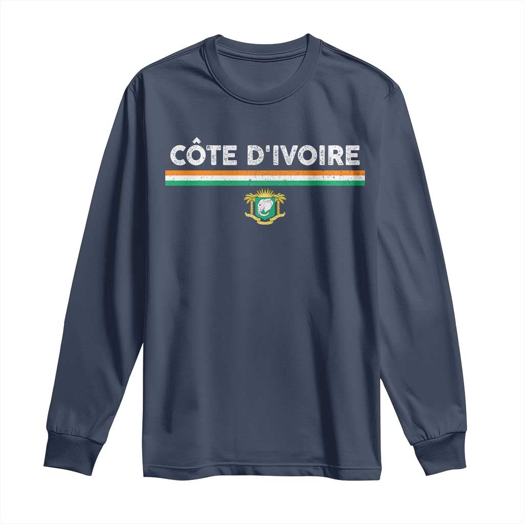 Côte D'ivoire Elephant Sporty Ivory Coast Flag Long Sleeve Shirt