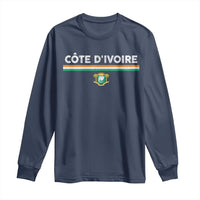 Côte D'ivoire Elephant Sporty Ivory Coast Flag Long Sleeve Shirt