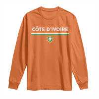 Côte D'ivoire Elephant Sporty Ivory Coast Flag Long Sleeve Shirt