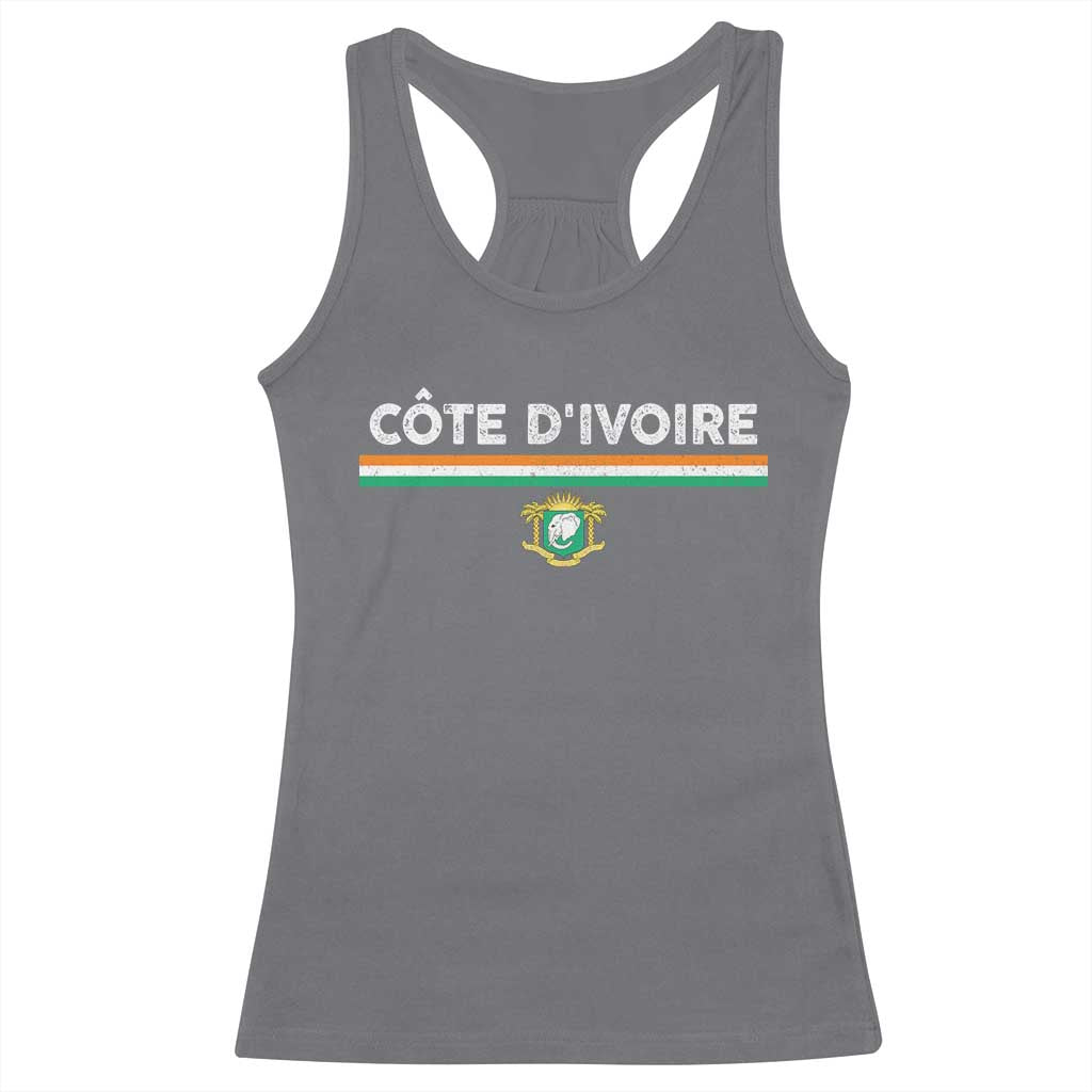 Côte D'ivoire Elephant Sporty Ivory Coast Flag Racerback Tank Top