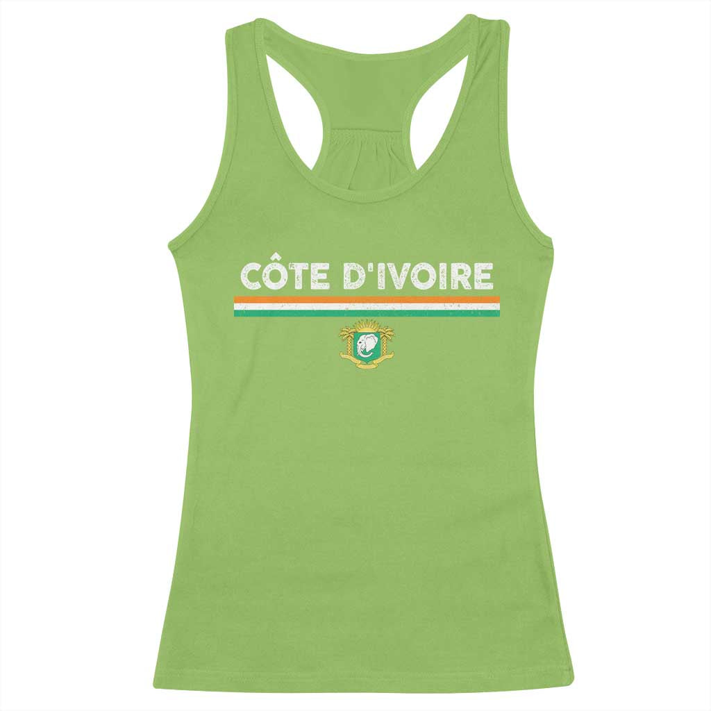 Côte D'ivoire Elephant Sporty Ivory Coast Flag Racerback Tank Top
