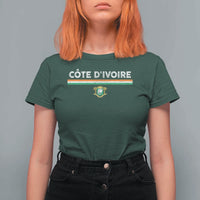 Côte D'ivoire Elephant Sporty Ivory Coast Flag T Shirt For Women