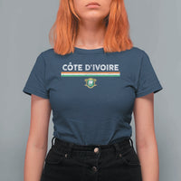 Côte D'ivoire Elephant Sporty Ivory Coast Flag T Shirt For Women