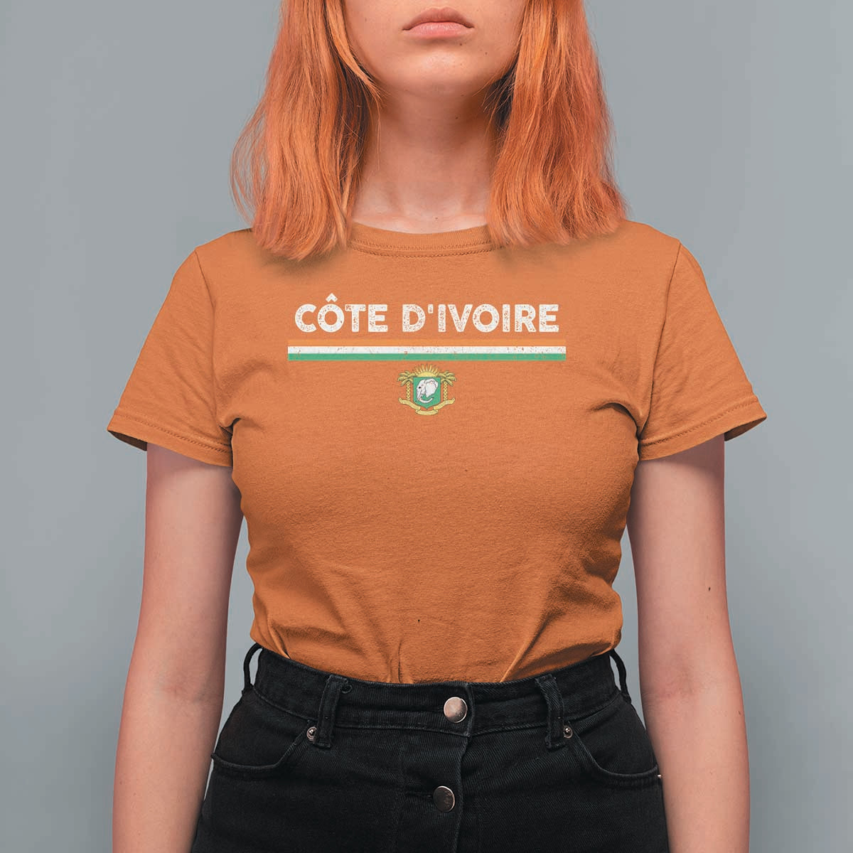 Côte D'ivoire Elephant Sporty Ivory Coast Flag T Shirt For Women