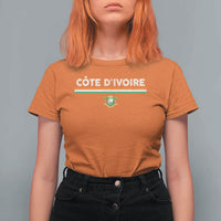 Côte D'ivoire Elephant Sporty Ivory Coast Flag T Shirt For Women