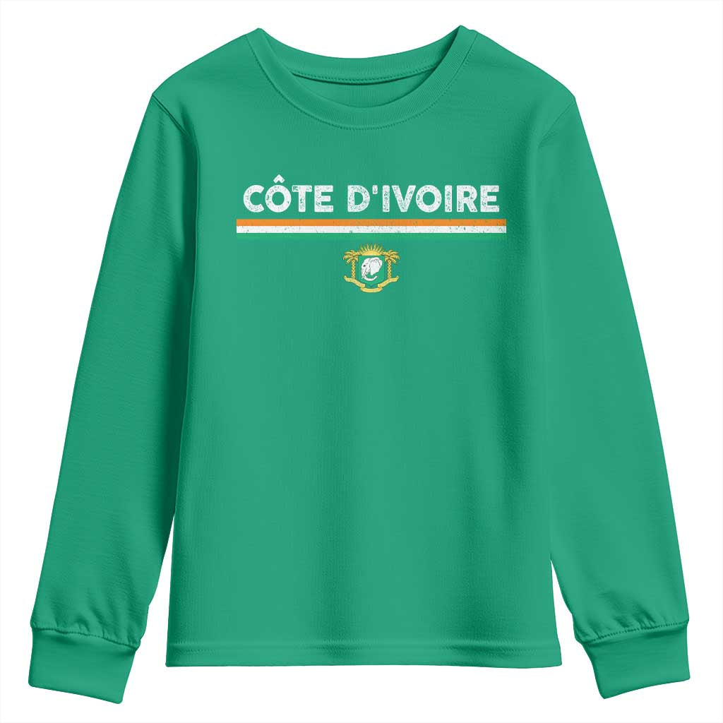 Côte D'ivoire Elephant Sporty Ivory Coast Flag Youth Sweatshirt