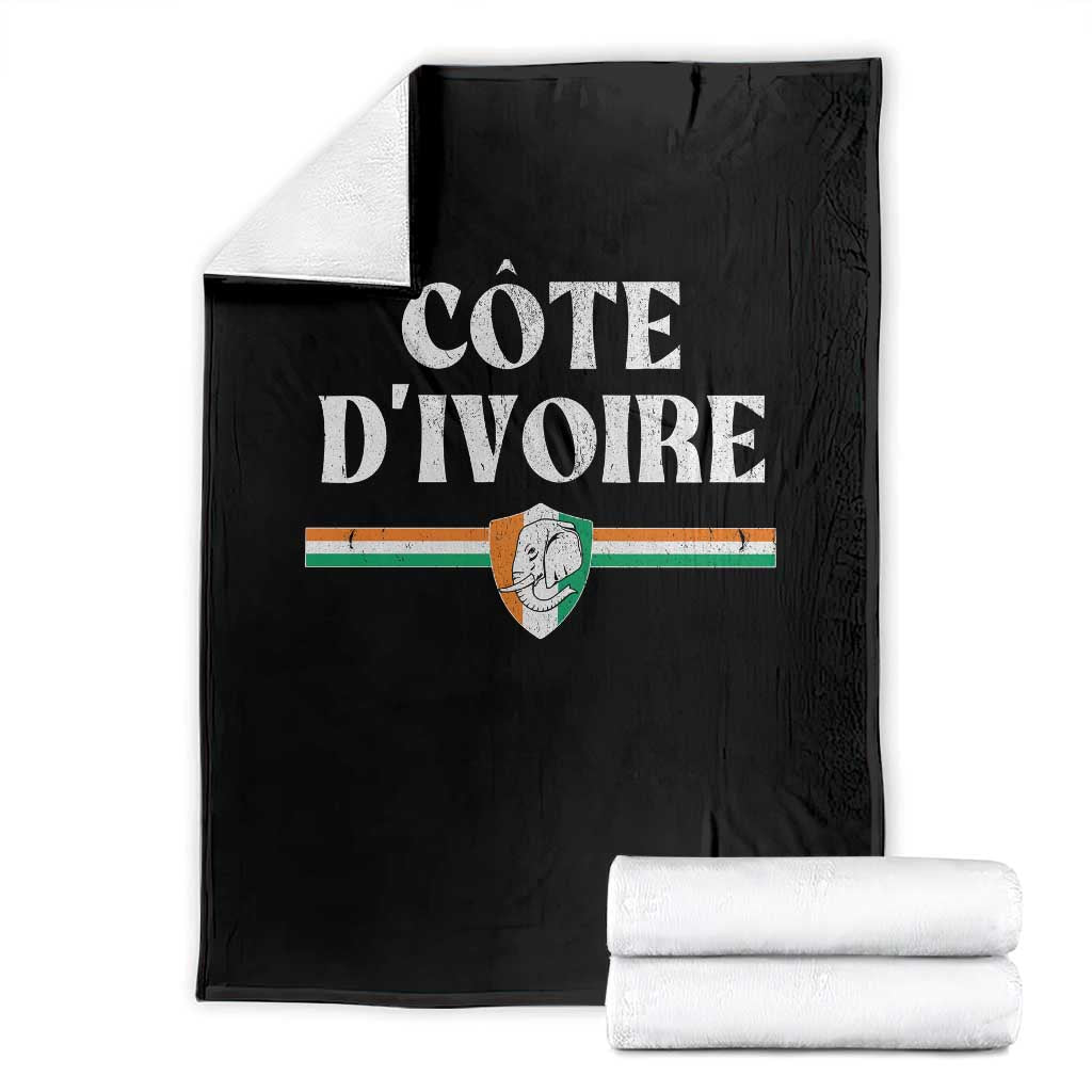 Côte D Ivoire Throw Blanket Flag of Ivory Coast Elephant Crest Football