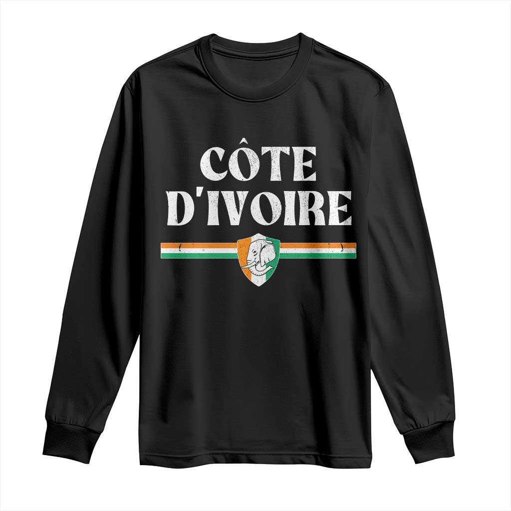 Côte D Ivoire Long Sleeve Shirt Flag of Ivory Coast Elephant Crest Football