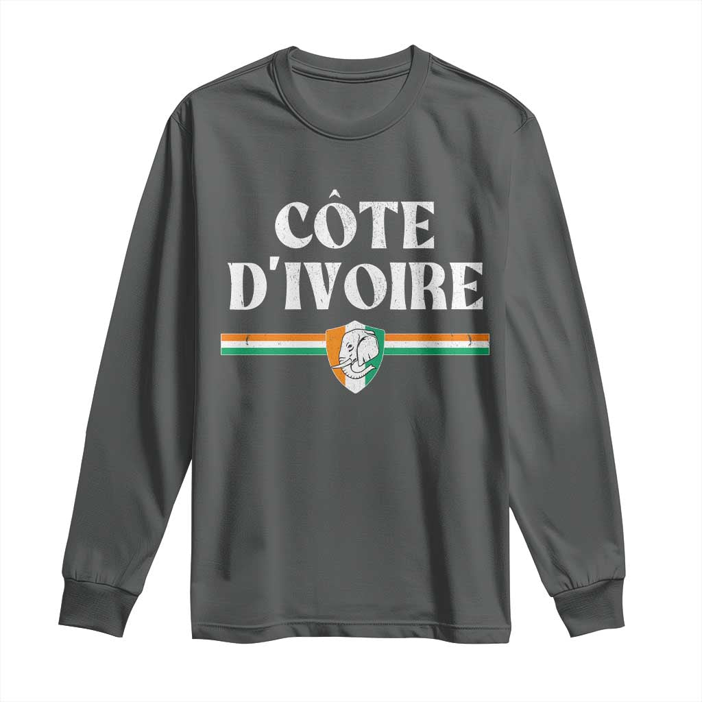 Côte D Ivoire Long Sleeve Shirt Flag of Ivory Coast Elephant Crest Football