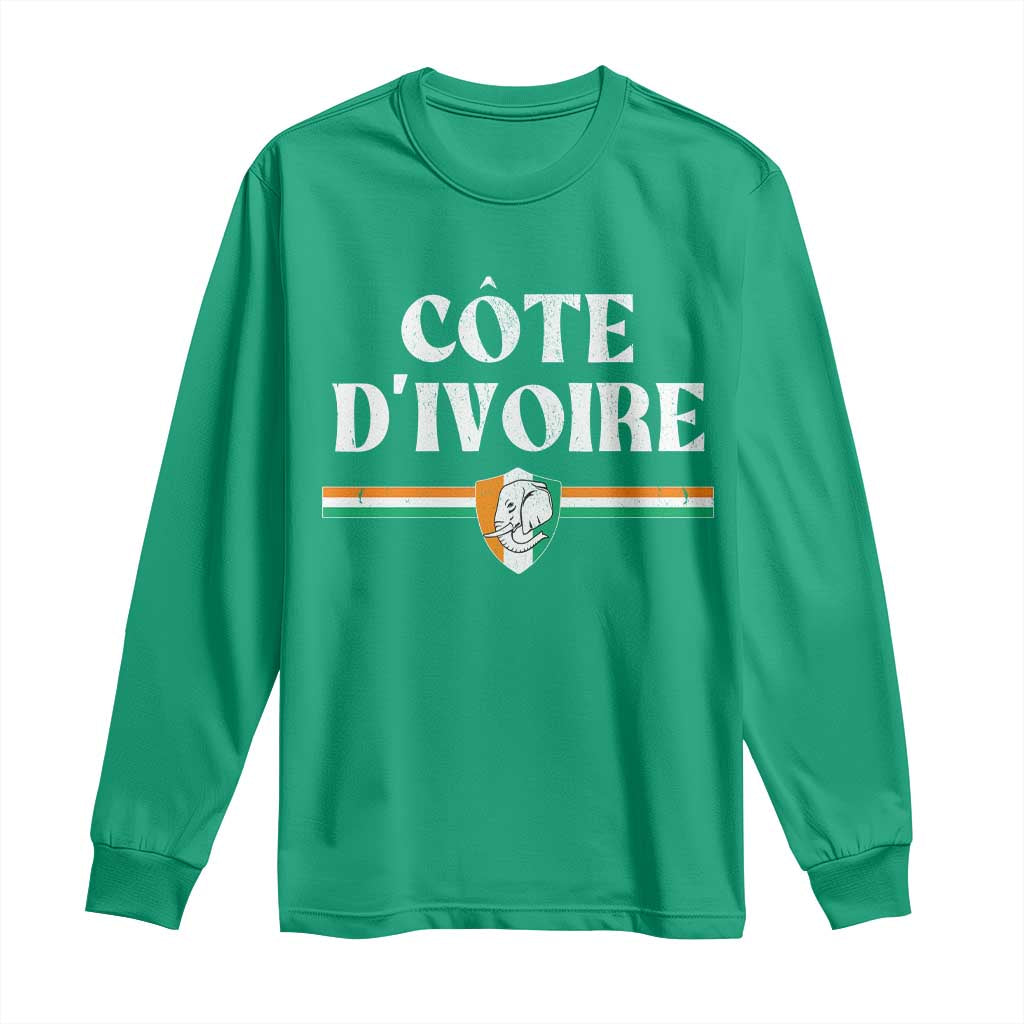 Côte D Ivoire Long Sleeve Shirt Flag of Ivory Coast Elephant Crest Football