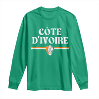 Côte D Ivoire Long Sleeve Shirt Flag of Ivory Coast Elephant Crest Football