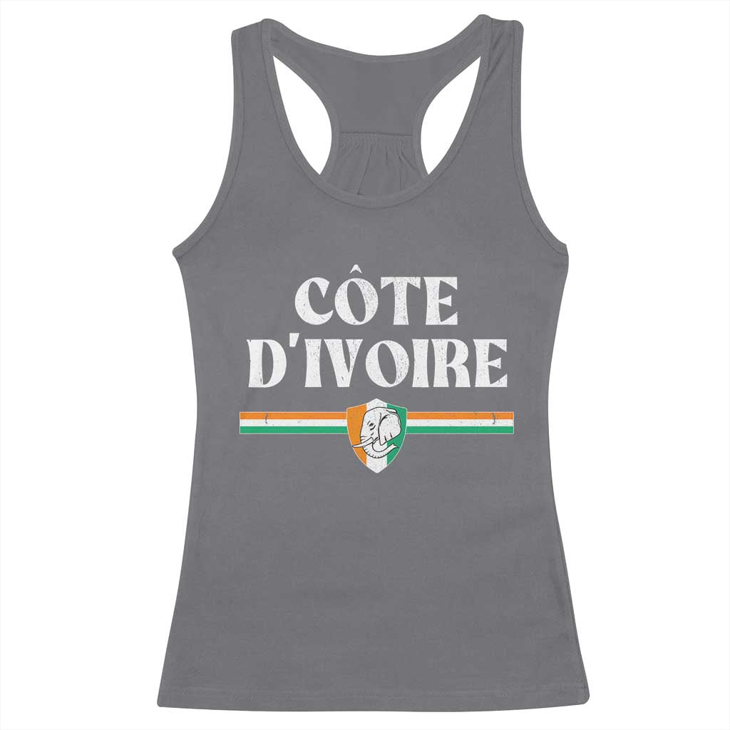 Côte D Ivoire Racerback Tank Top Flag of Ivory Coast Elephant Crest Football