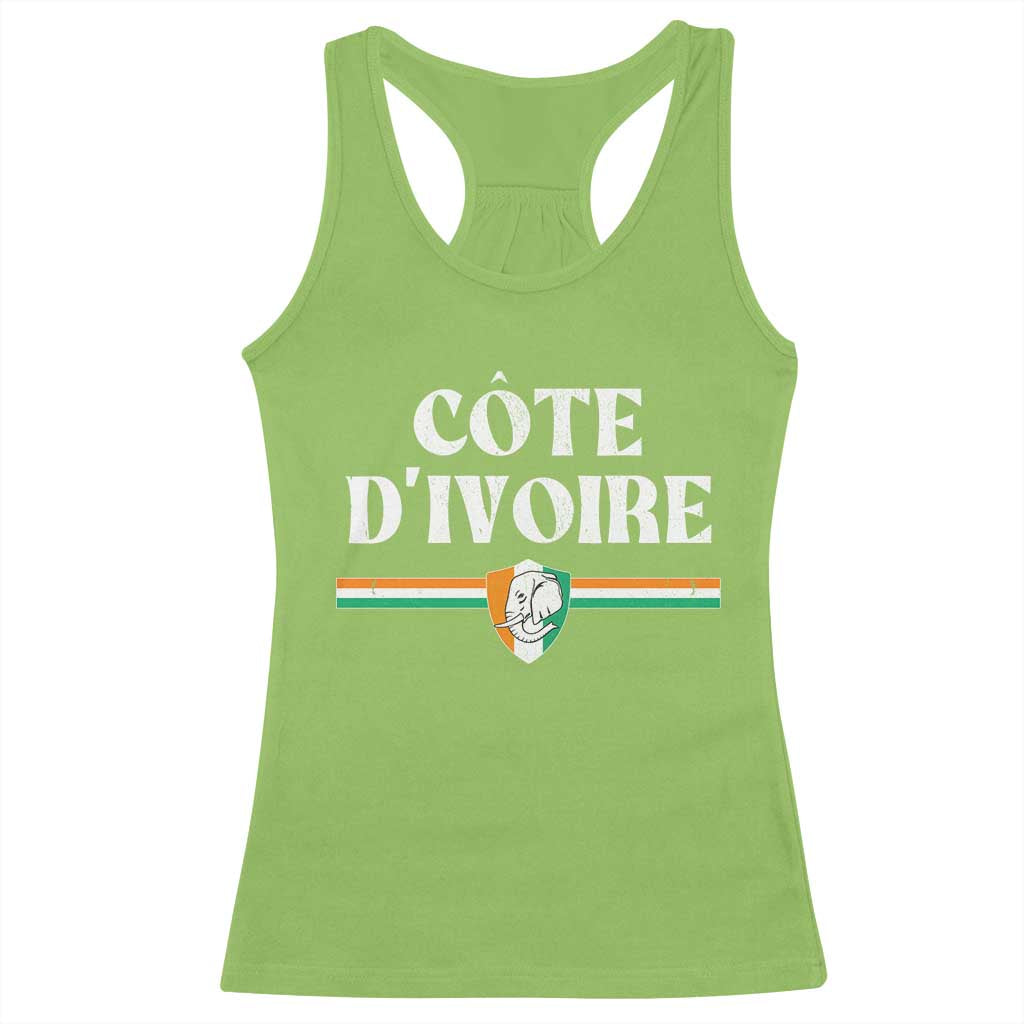Côte D Ivoire Racerback Tank Top Flag of Ivory Coast Elephant Crest Football