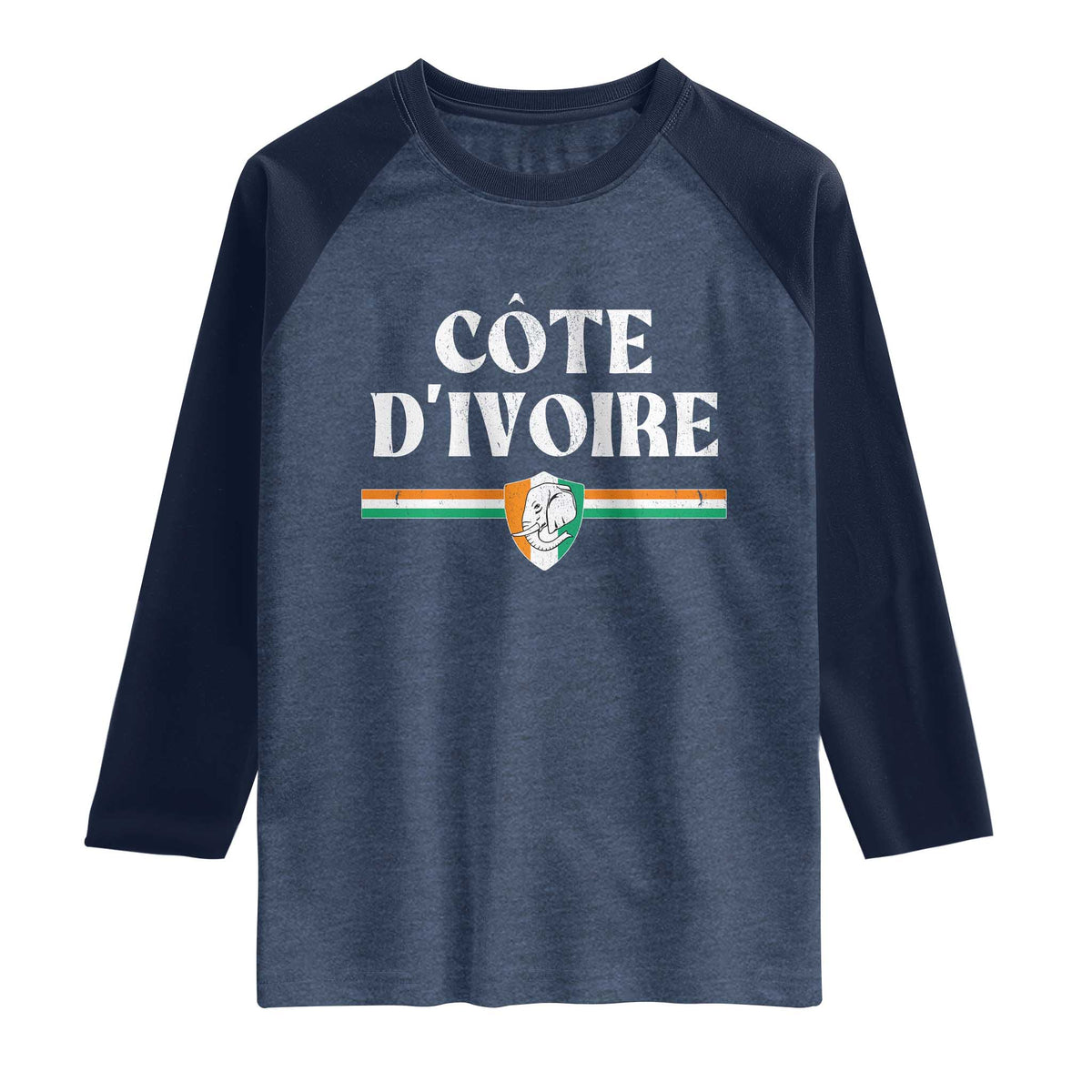 Côte D Ivoire Raglan Shirt Flag of Ivory Coast Elephant Crest Football