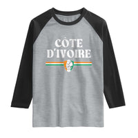 Côte D Ivoire Raglan Shirt Flag of Ivory Coast Elephant Crest Football