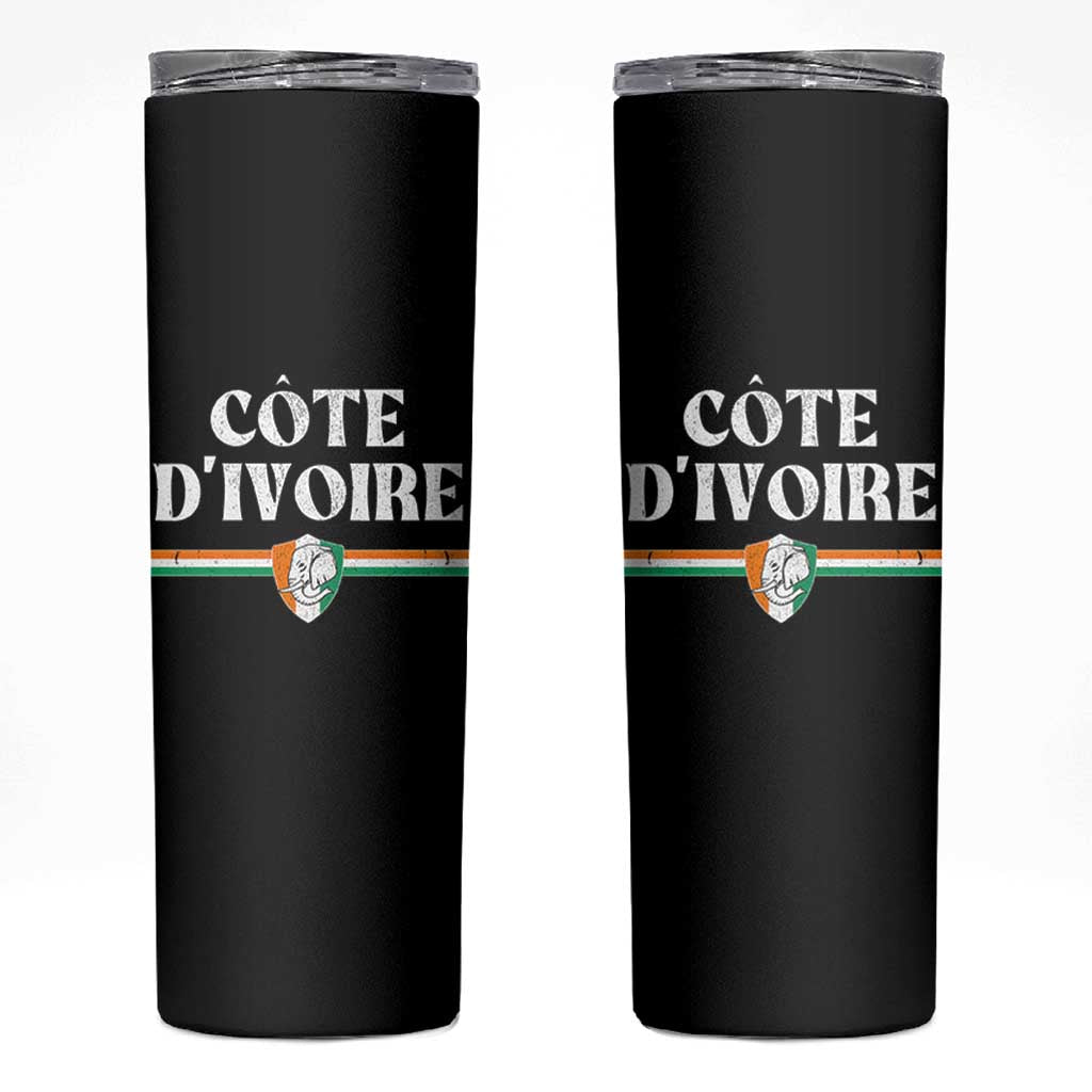 Côte D Ivoire Skinny Tumbler Flag of Ivory Coast Elephant Crest Football