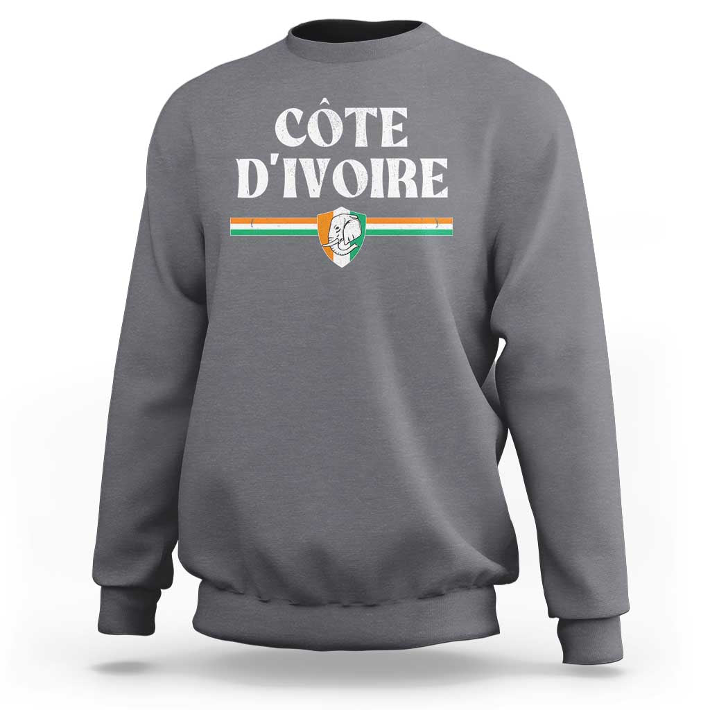 Côte D Ivoire Sweatshirt Flag of Ivory Coast Elephant Crest Football