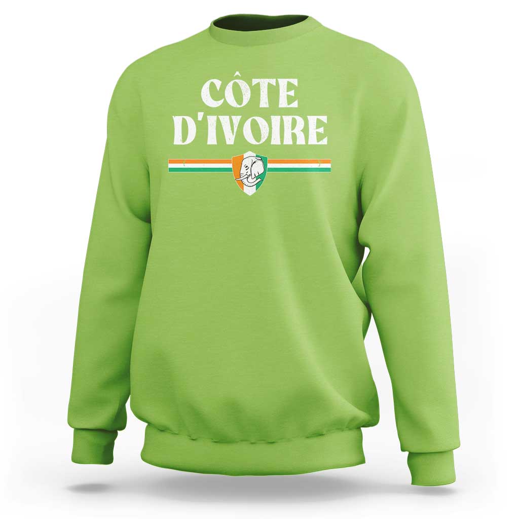 Côte D Ivoire Sweatshirt Flag of Ivory Coast Elephant Crest Football