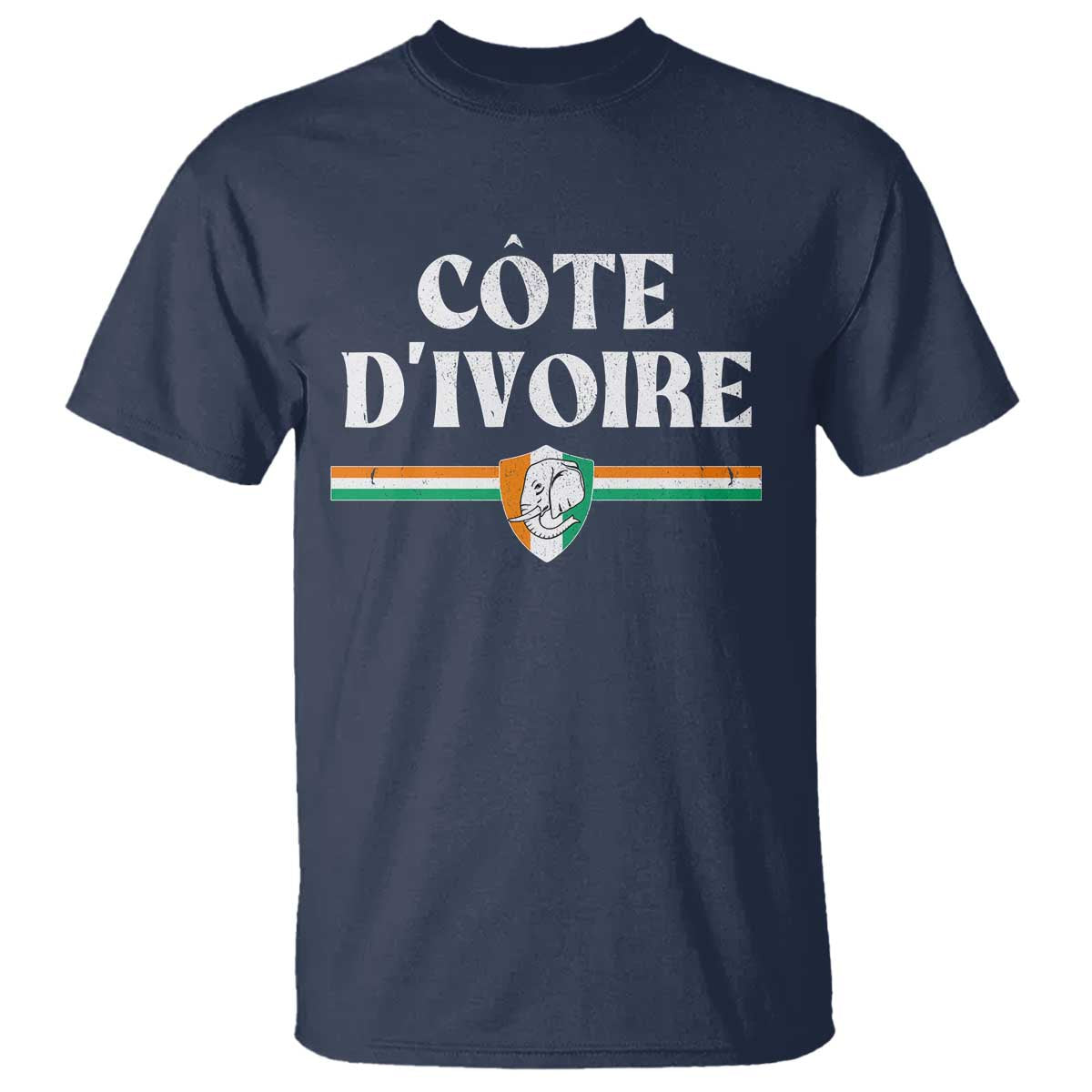 Côte D Ivoire T Shirt Flag of Ivory Coast Elephant Crest Football
