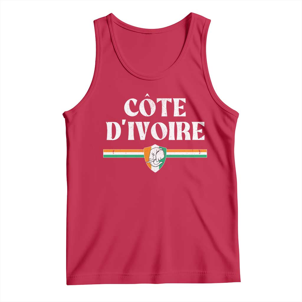 Côte D Ivoire Tank Top Flag of Ivory Coast Elephant Crest Football
