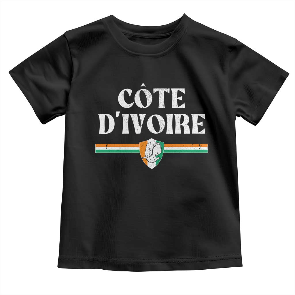 Côte D Ivoire Toddler T Shirt Flag of Ivory Coast Elephant Crest Football