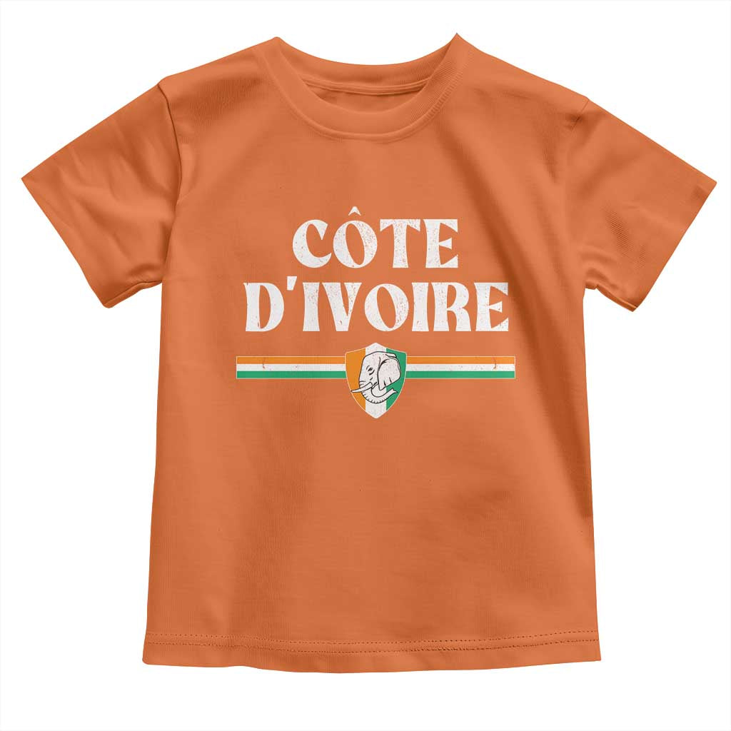 Côte D Ivoire Toddler T Shirt Flag of Ivory Coast Elephant Crest Football
