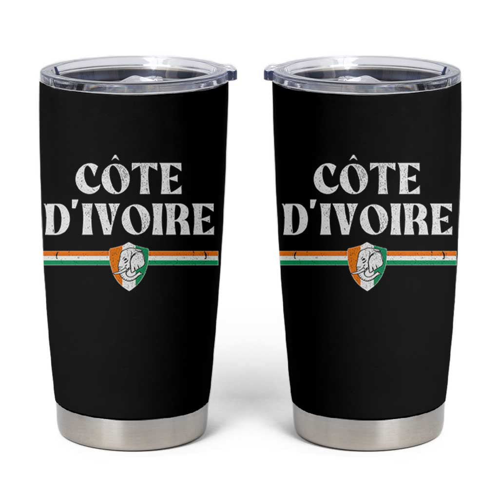 Côte D Ivoire Tumbler Cup Flag of Ivory Coast Elephant Crest Football