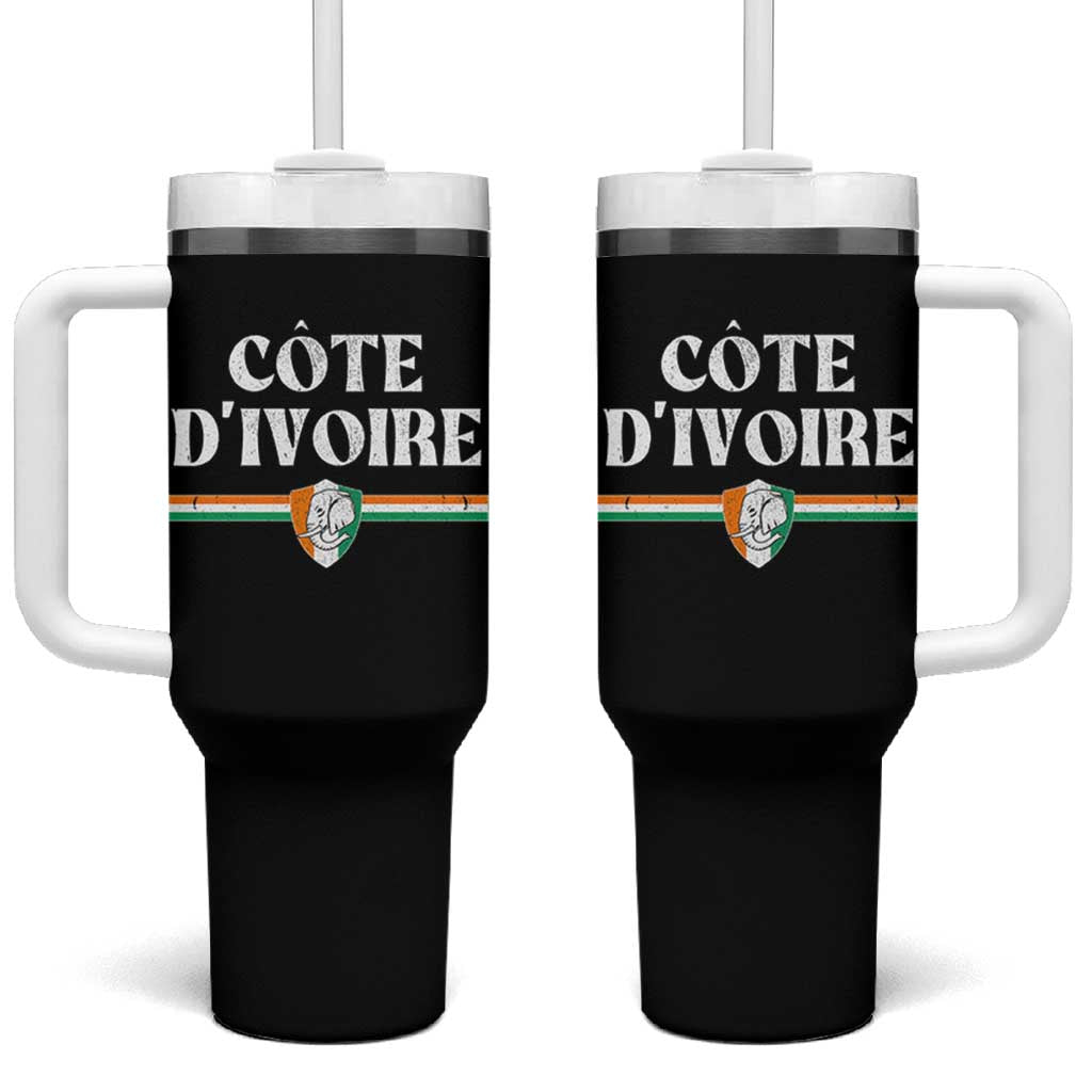 Côte D Ivoire Tumbler With Handle Flag of Ivory Coast Elephant Crest Football