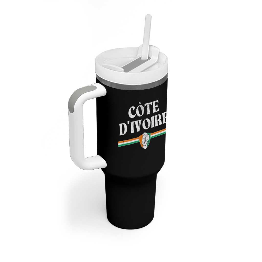 Côte D Ivoire Tumbler With Handle Flag of Ivory Coast Elephant Crest Football