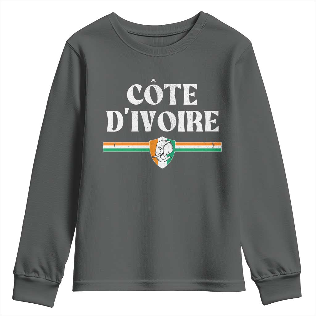 Côte D Ivoire Youth Sweatshirt Flag of Ivory Coast Elephant Crest Football