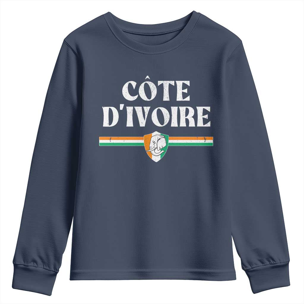 Côte D Ivoire Youth Sweatshirt Flag of Ivory Coast Elephant Crest Football