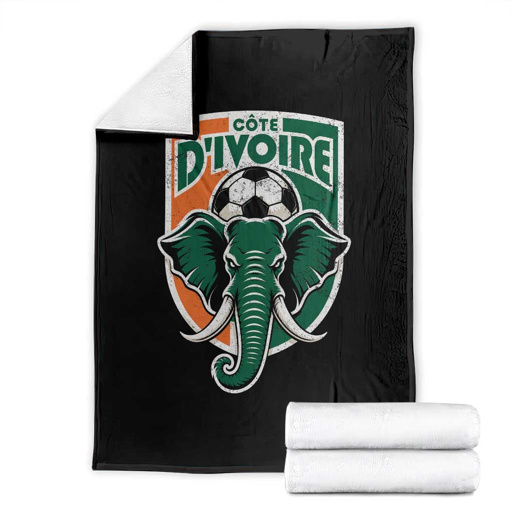 Côte D'ivoire Classic Ivory Coast Elephant Football Throw Blanket Ivorians Pride