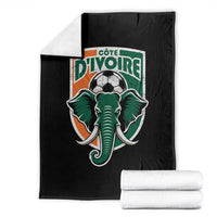 Côte D'ivoire Classic Ivory Coast Elephant Football Throw Blanket Ivorians Pride