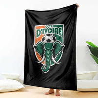 Côte D'ivoire Classic Ivory Coast Elephant Football Throw Blanket Ivorians Pride