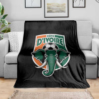 Côte D'ivoire Classic Ivory Coast Elephant Football Throw Blanket Ivorians Pride