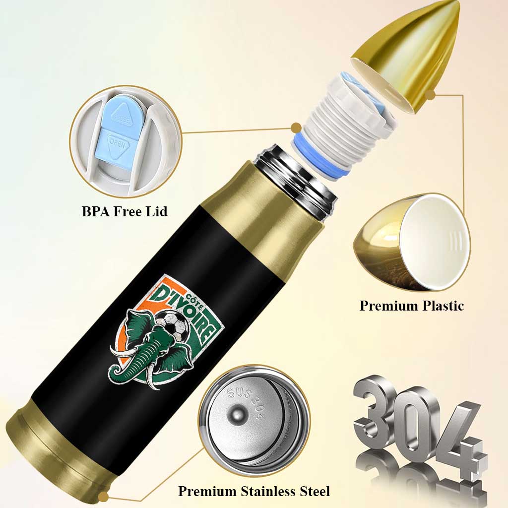 Côte D'ivoire Classic Ivory Coast Elephant Football Bullet Tumbler Ivorians Pride